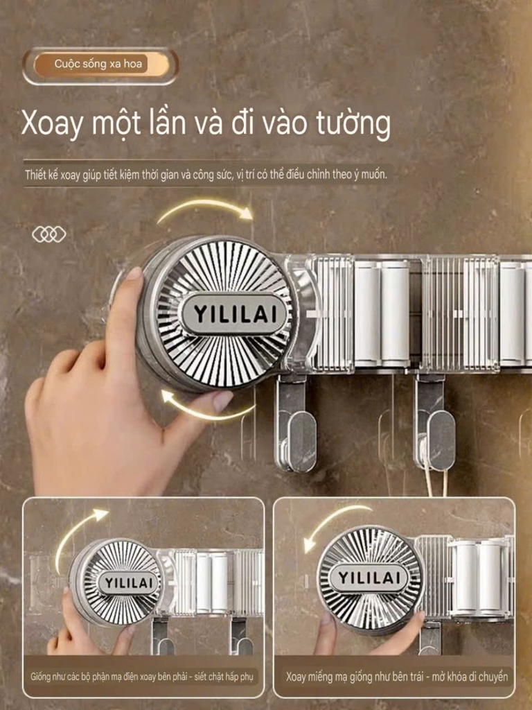 Thanh kẹp cây lau nhà kiểu hút tường