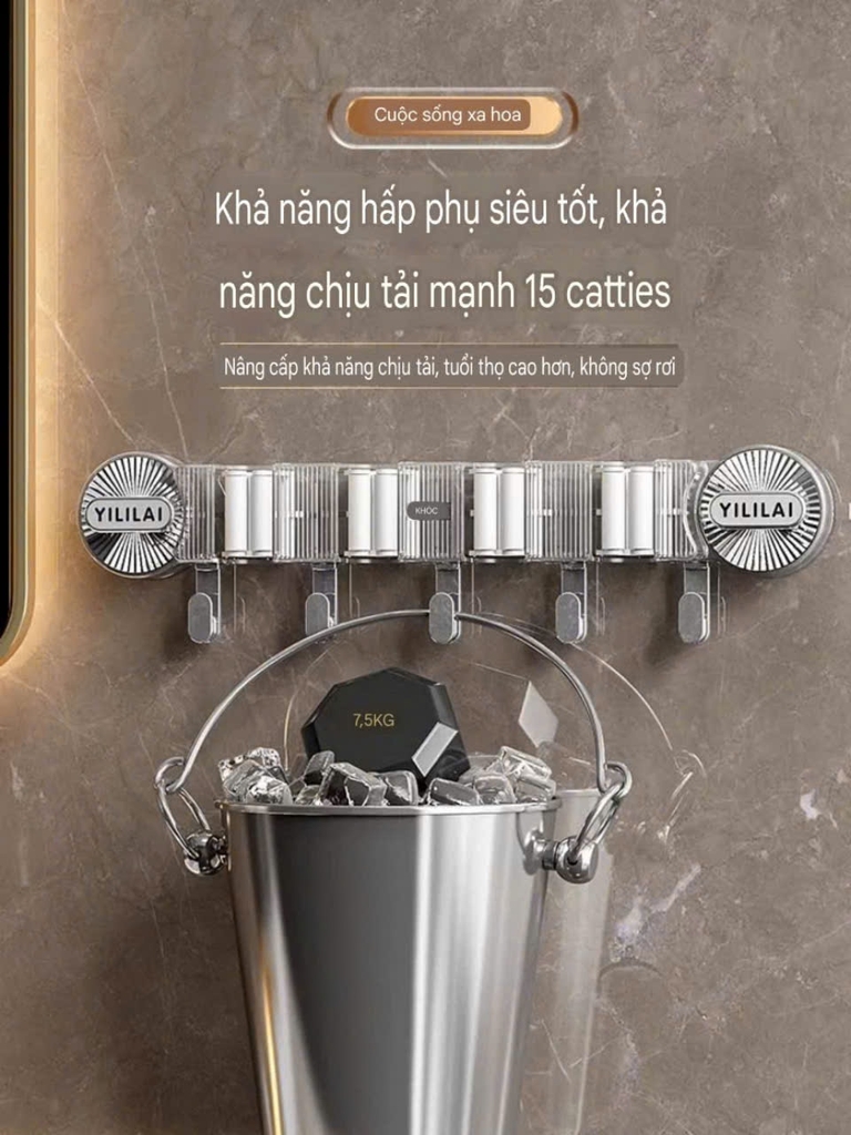 Thanh kẹp cây lau nhà kiểu hút tường