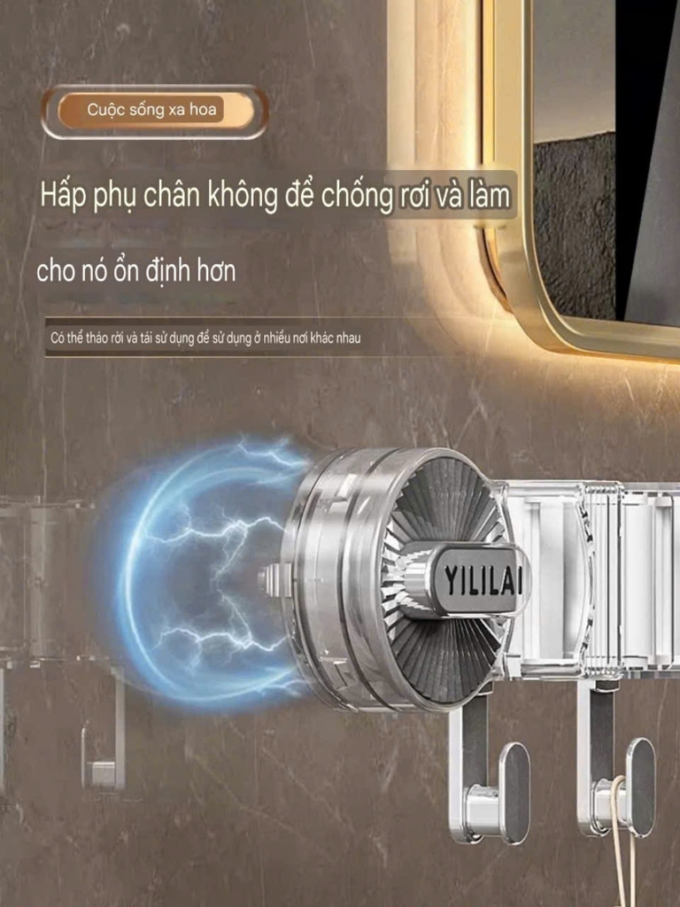 Thanh kẹp cây lau nhà kiểu hút tường