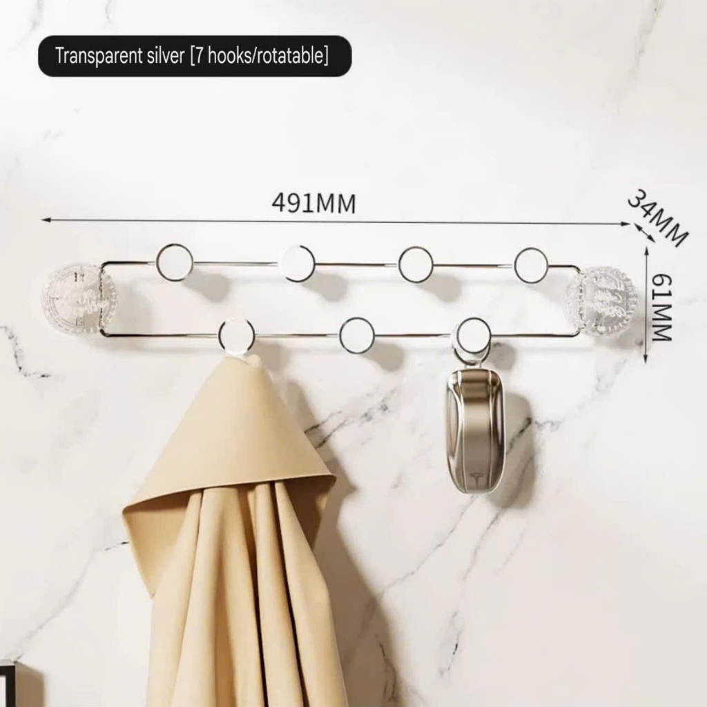 Thanh móc treo đồ bằng thép không rỉ kiểu hút tường