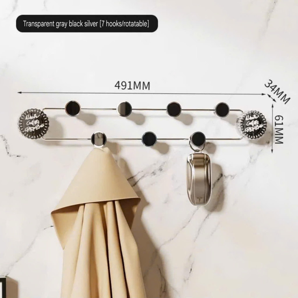 Thanh móc treo đồ bằng thép không rỉ kiểu hút tường