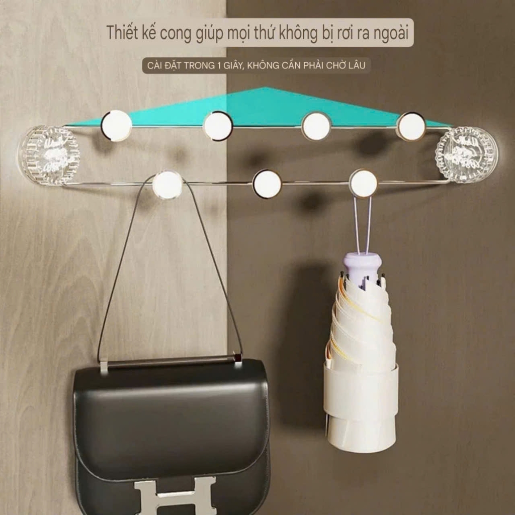 Thanh móc treo đồ bằng thép không rỉ kiểu hút tường