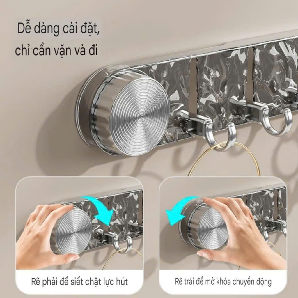 Thanh móc treo đồ kiểu hút tường