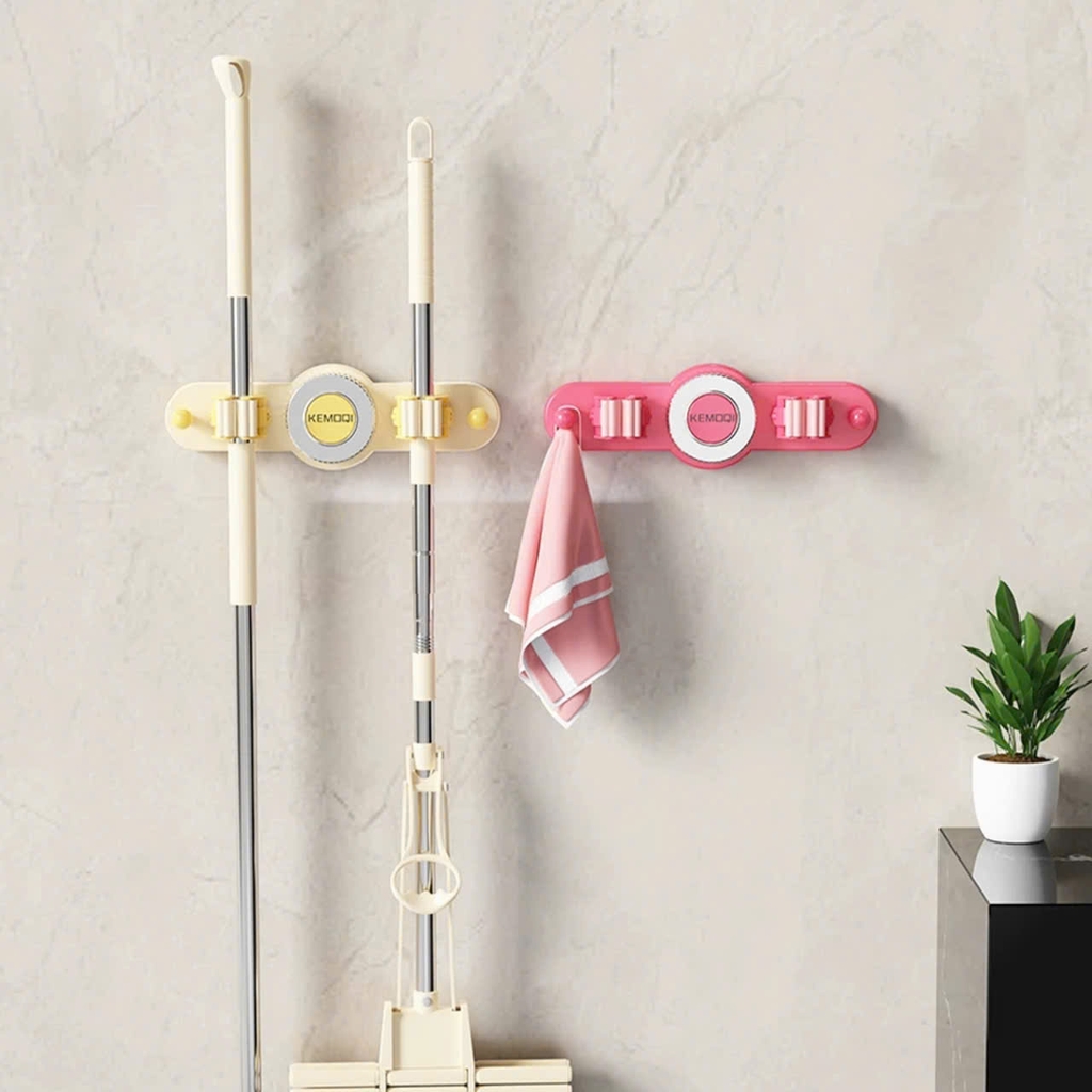 Thanh treo 2 cây lau nhà kiểu hút tường