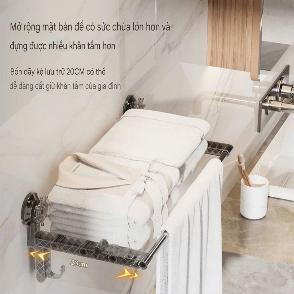 Thanh treo có 4 hàng để khăn