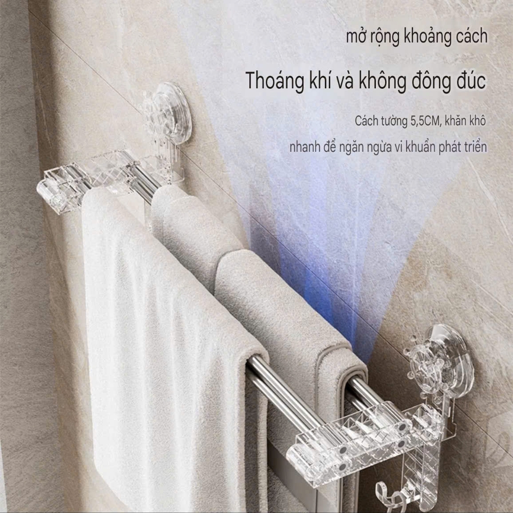 Thanh treo có 4 hàng để khăn