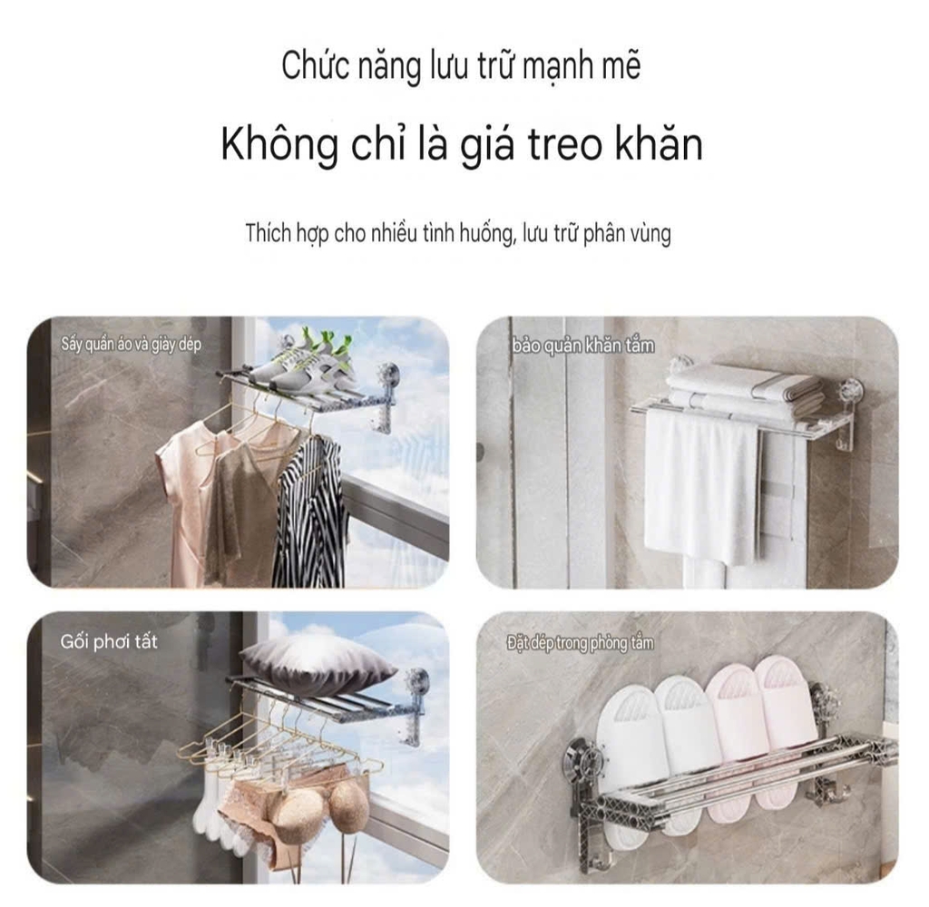 Thanh treo có 4 hàng để khăn