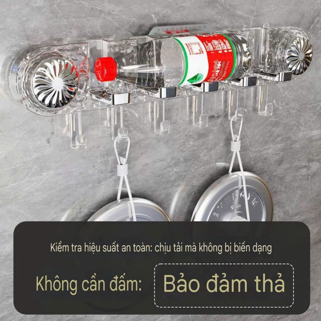 Thanh treo đồ có 11 móc kiểu hút tường
