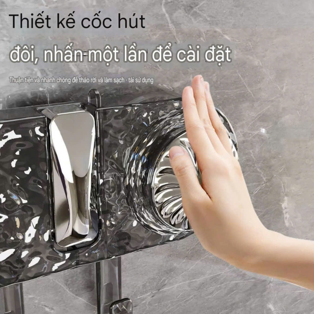 Thanh treo đồ có 11 móc kiểu hút tường