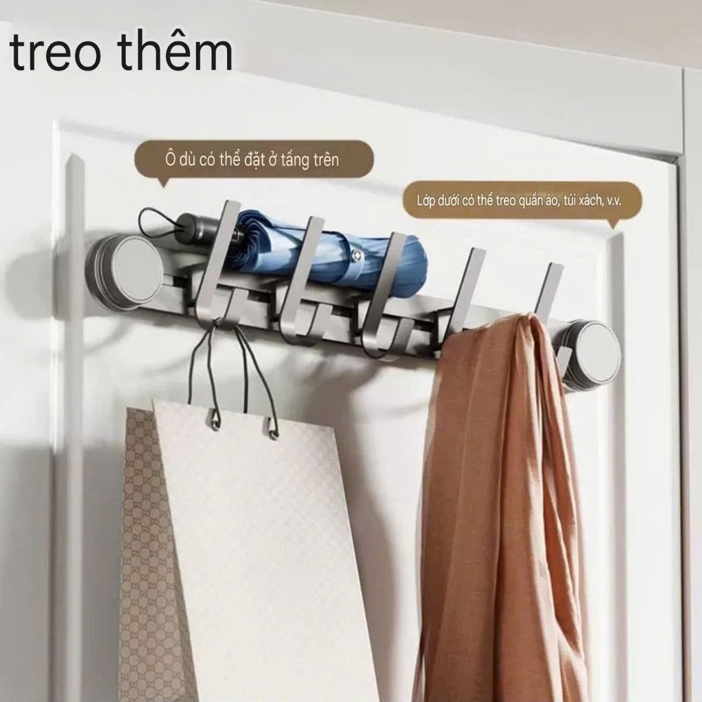 Thanh treo đồ có 5 móc di chuyển