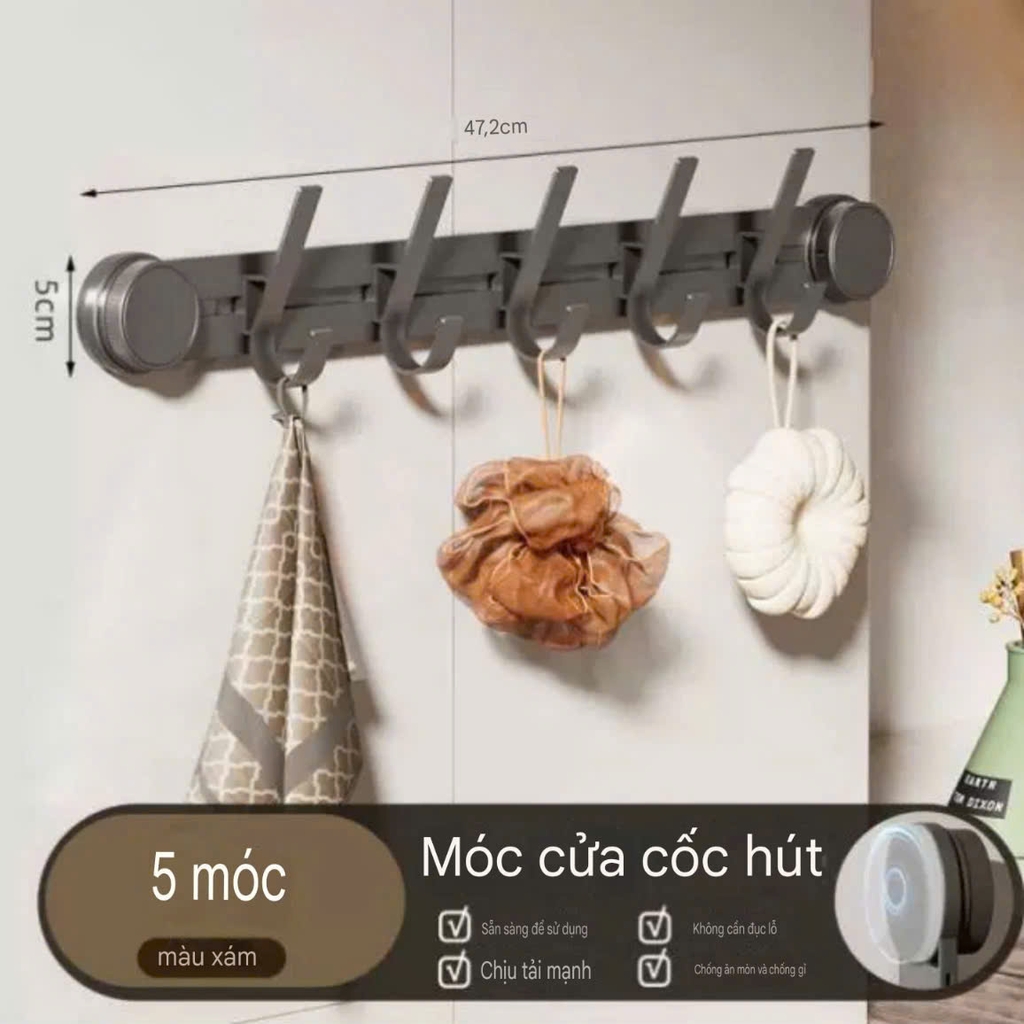Thanh treo đồ có 5 móc di chuyển