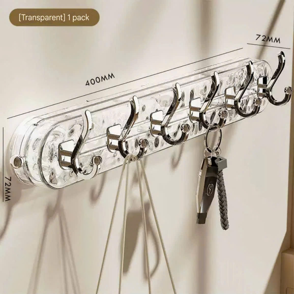 Thanh treo đồ có 6 móc di chuyển kiểu hút tường