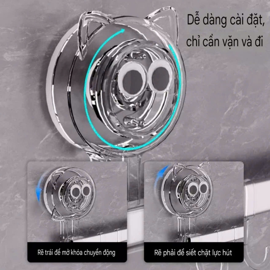 Thanh treo đồ có 8 móc kiểu hút tường