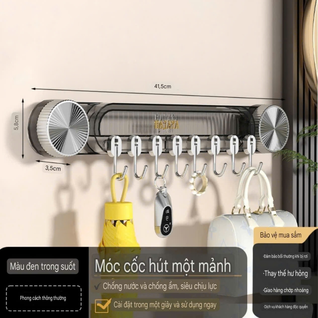 Thanh treo đồ có móc di chuyển