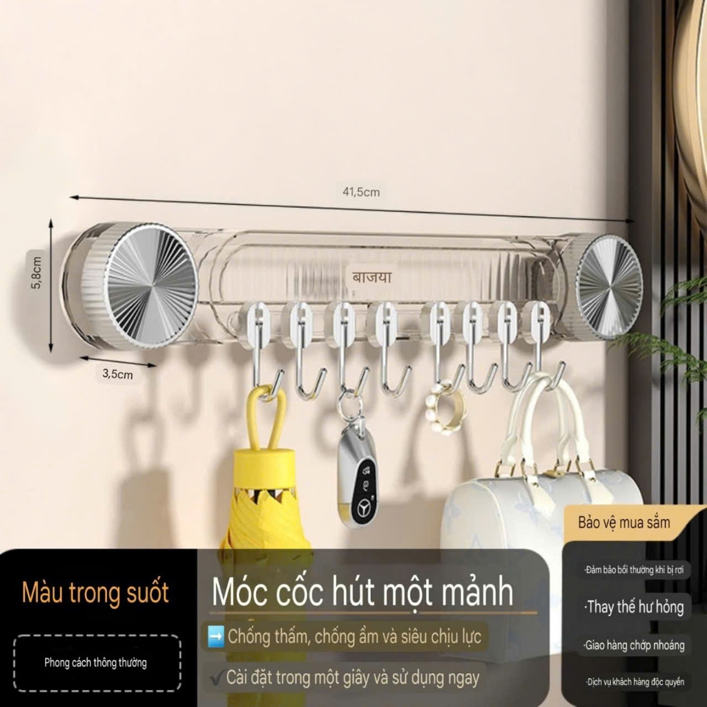 Thanh treo đồ có móc di chuyển