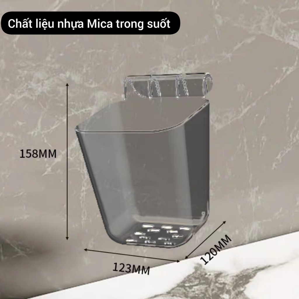 Thanh treo đồ hút tường có 2 hộp và 3 móc nhỏ