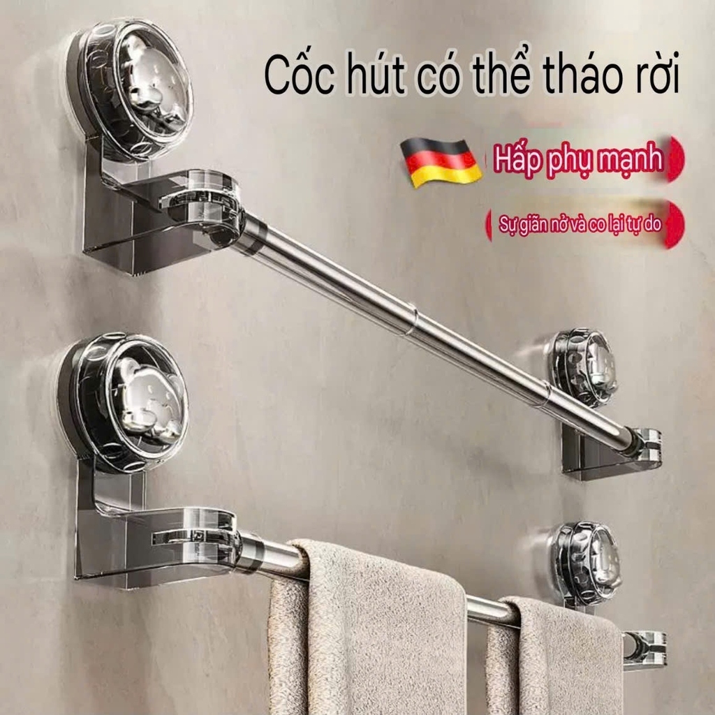 Thanh treo khăn chỉnh kích thước kiểu hút tường