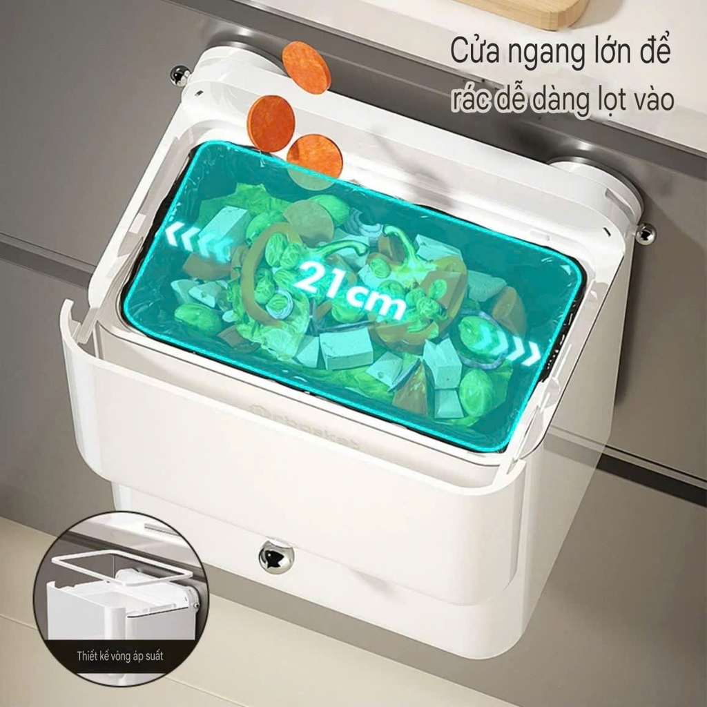 Thùng đựng rác nhà bếp, nhà tắm loại hút tường