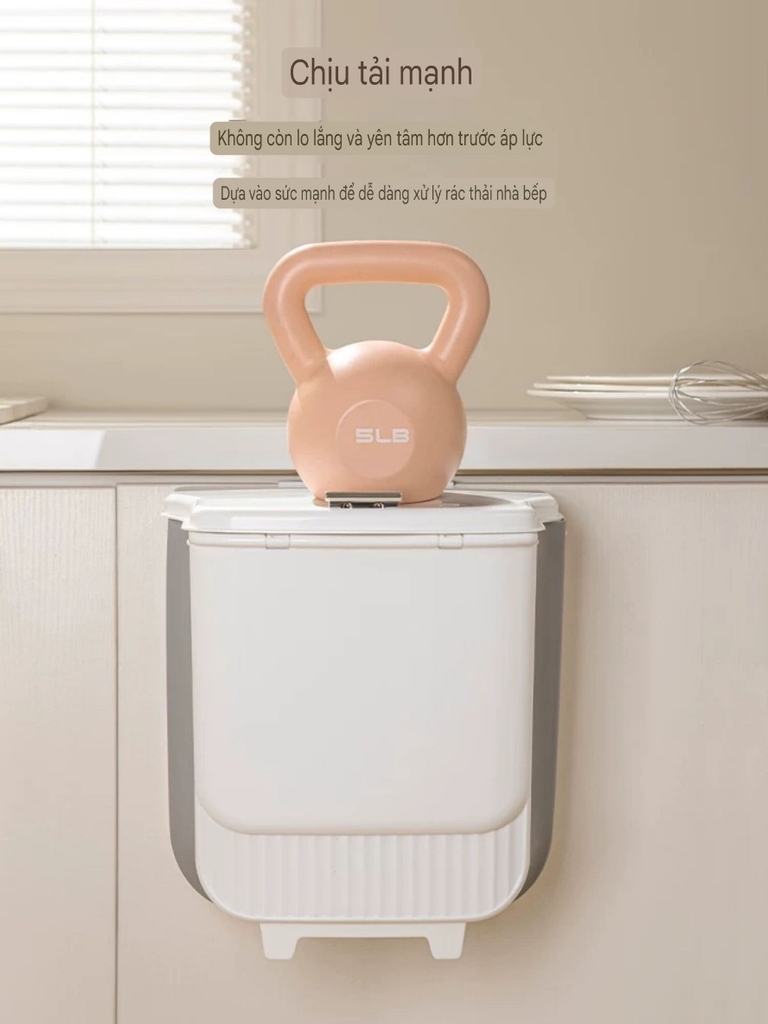 Thùng rác mini treo cánh cửa bếp kiểu xếp gọn