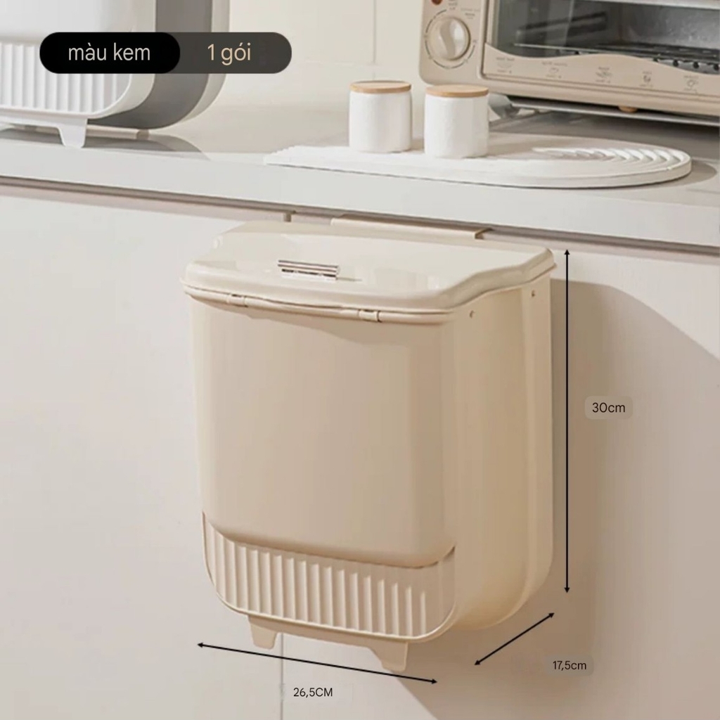 Thùng rác mini treo cánh cửa bếp kiểu xếp gọn