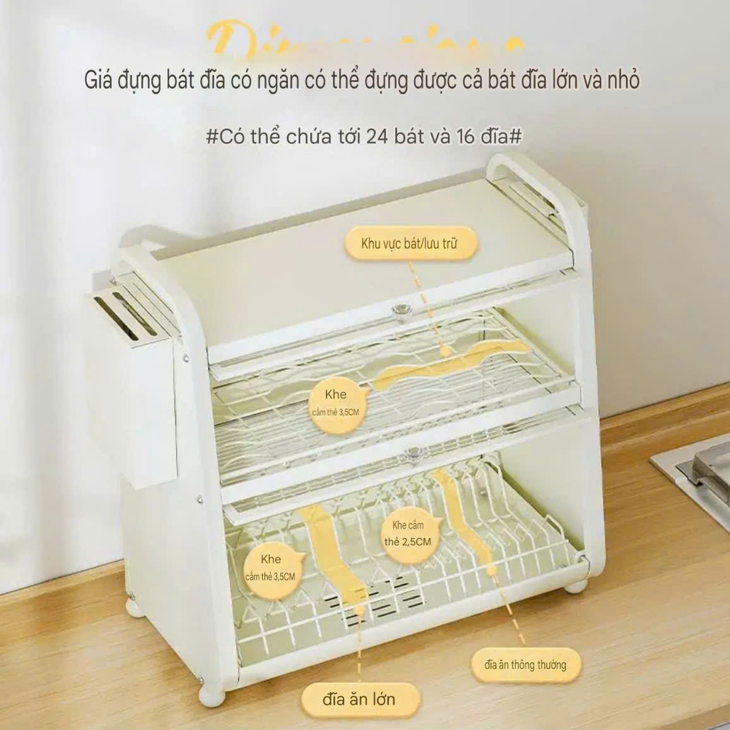 Tủ 2 tầng úp chén dĩa và để dao muỗng đũa