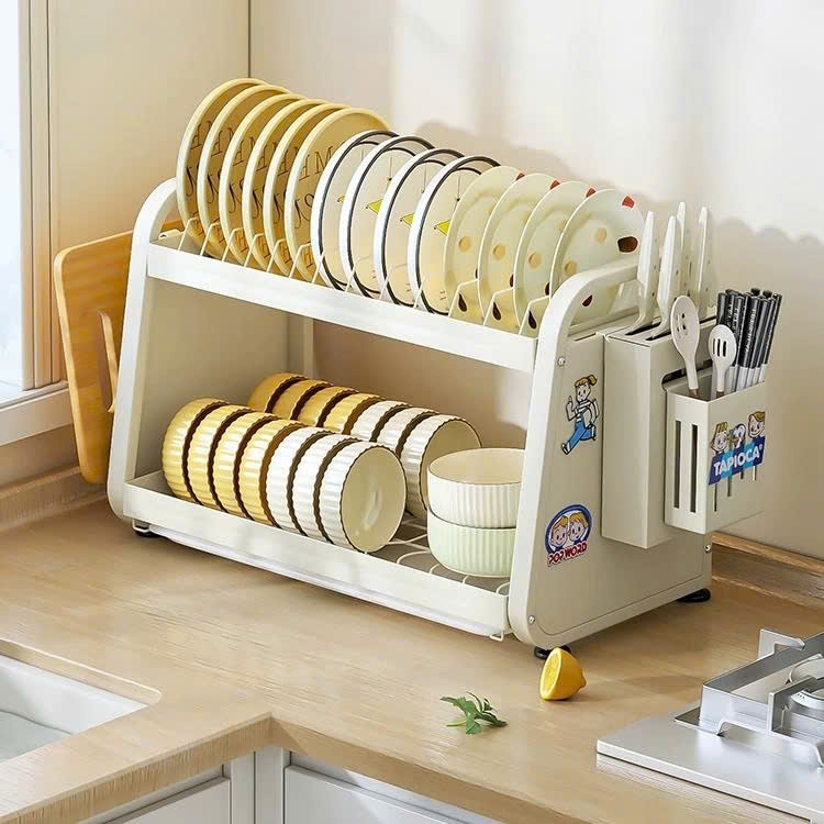 Tủ 2 tầng úp chén dĩa và để muỗng đũa