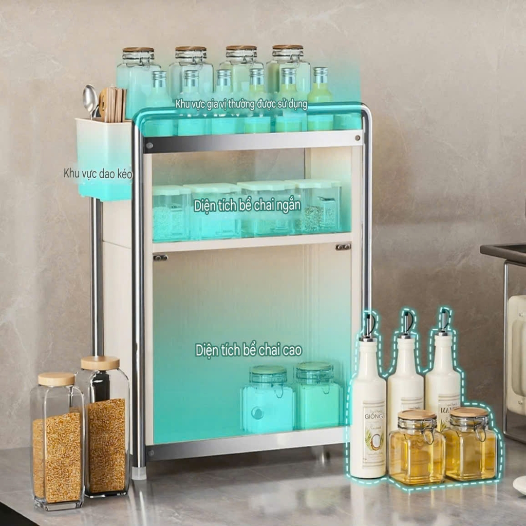 Tủ để đồ gia vị bằng thép carbon phủ sơn men