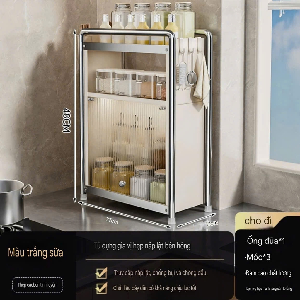 Tủ để đồ gia vị bằng thép carbon phủ sơn men