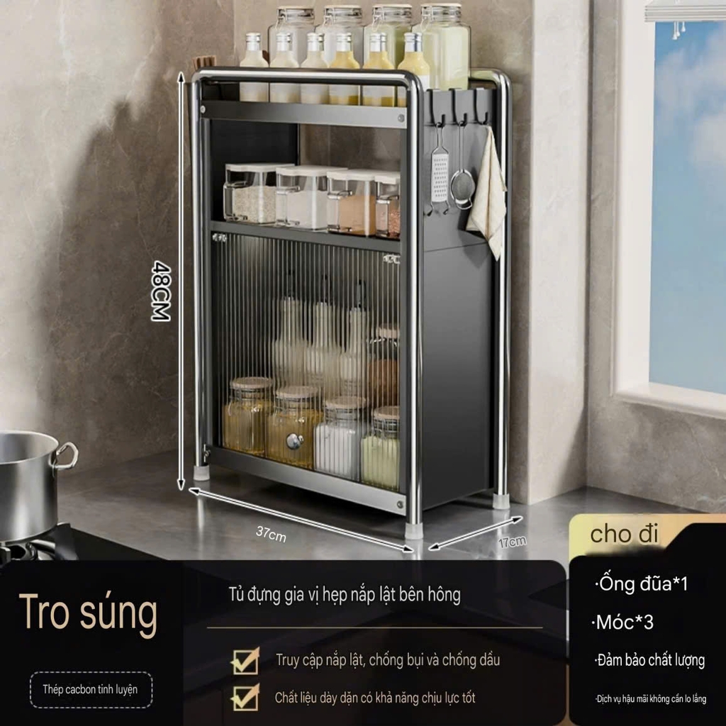 Tủ để đồ gia vị bằng thép carbon phủ sơn men
