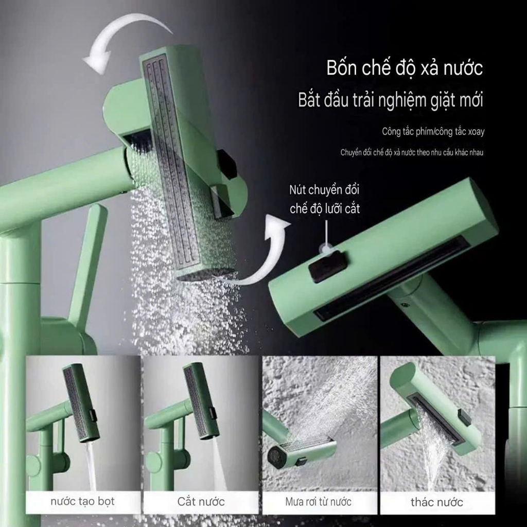 Vòi 4 chế độ phun nước gắn lavabo hoặc bồn rửa chén