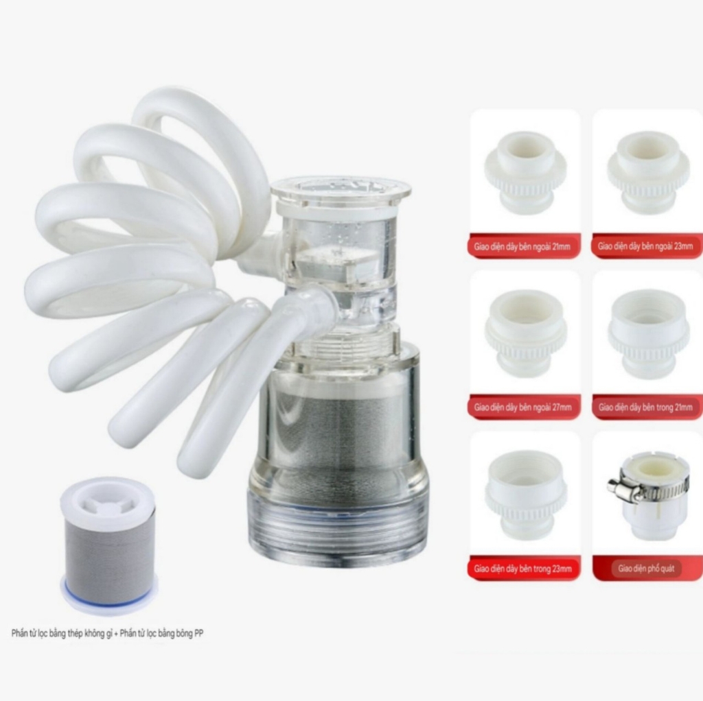 Vòi nối tăng áp có lõi lọc nước