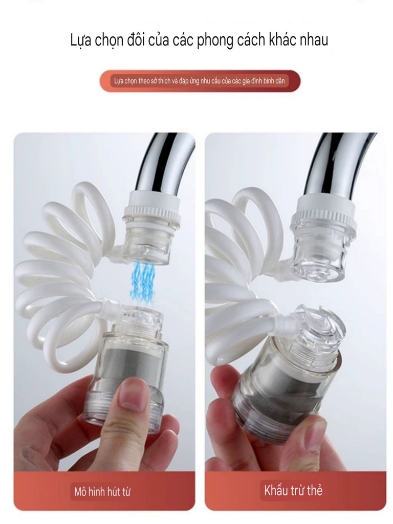 Vòi nối tăng áp có lõi lọc nước