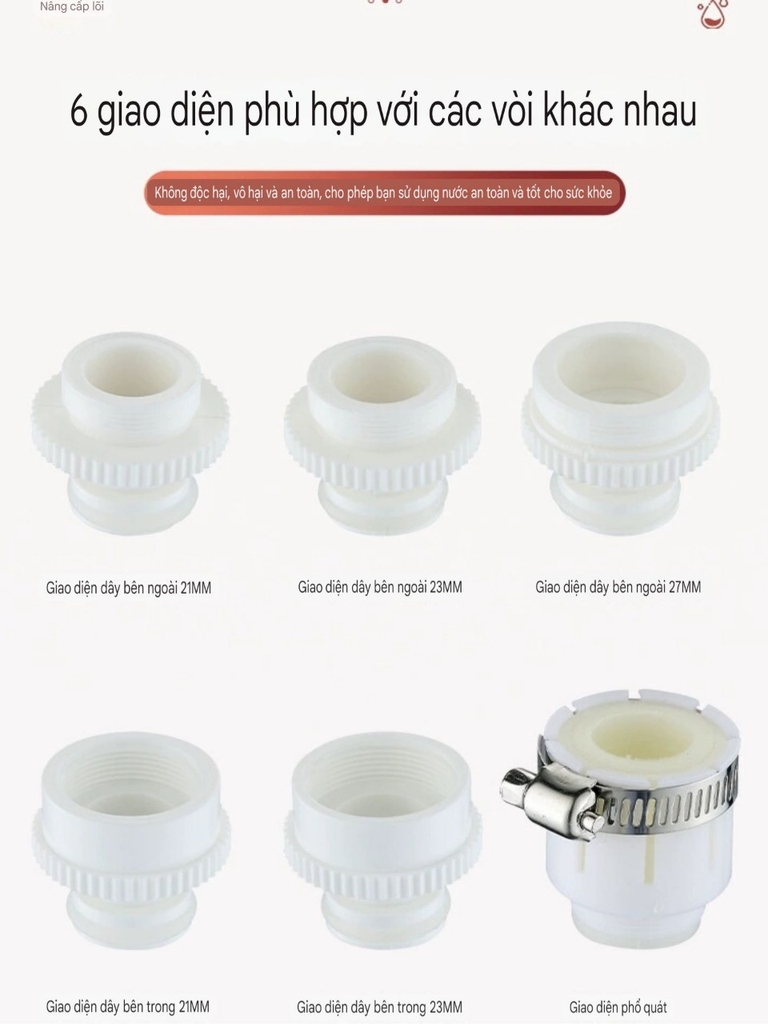 Vòi nối tăng áp có lõi lọc nước