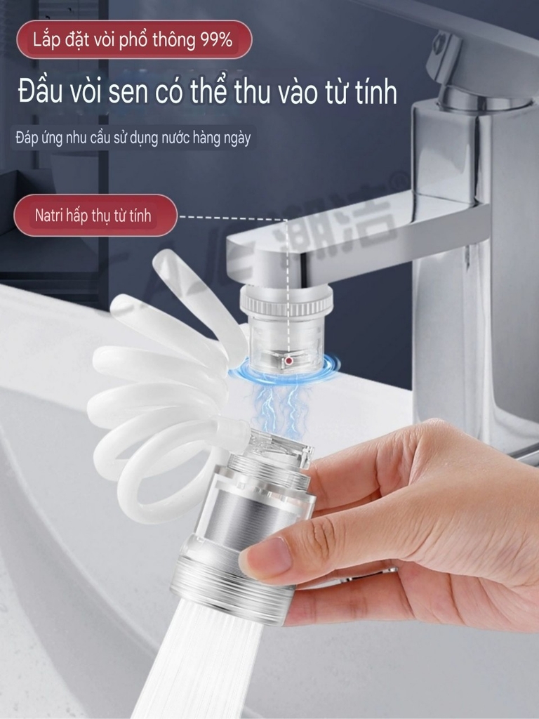 Vòi nối tăng áp có lõi lọc nước