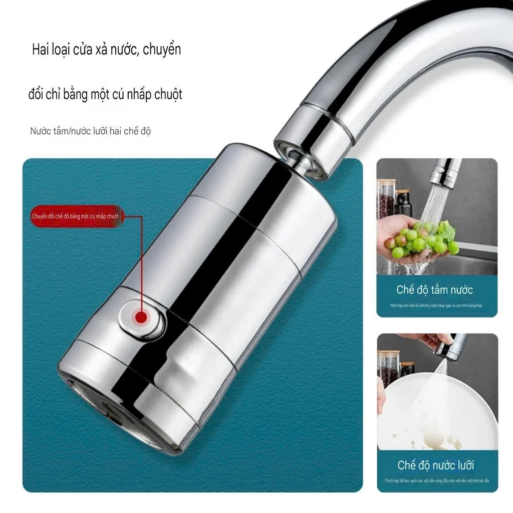 Vòi nối tăng áp rửa chén có dây dẫn nước kéo dài