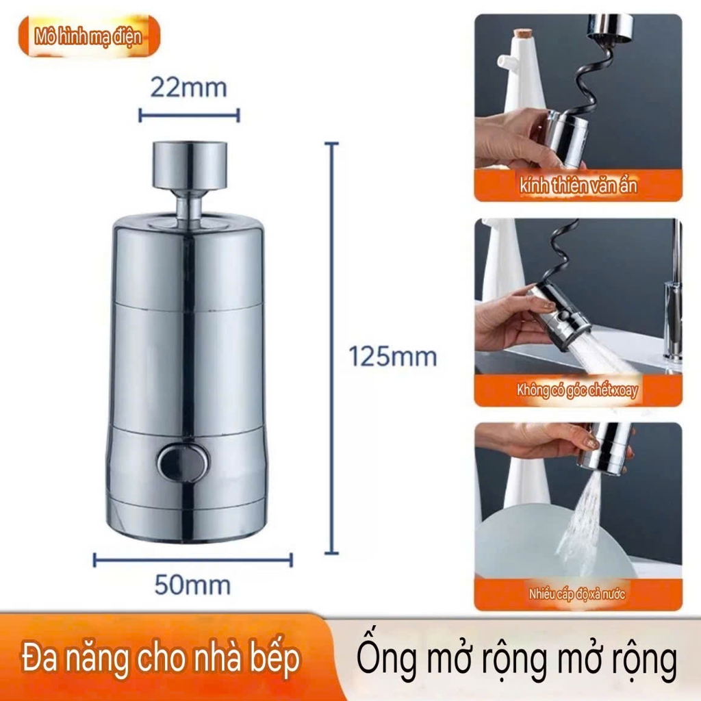 Vòi nối tăng áp rửa chén có dây dẫn nước kéo dài