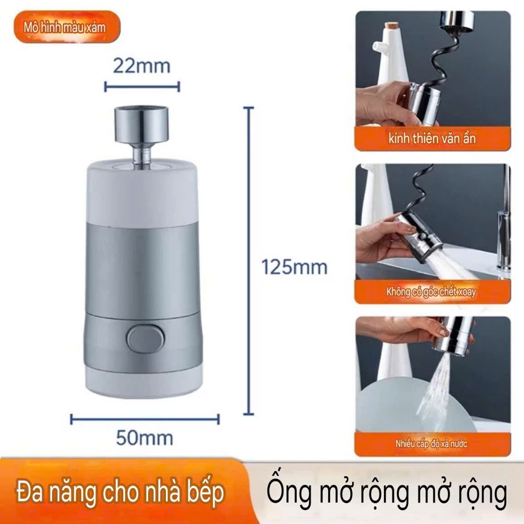 Vòi nối tăng áp rửa chén có dây dẫn nước kéo dài