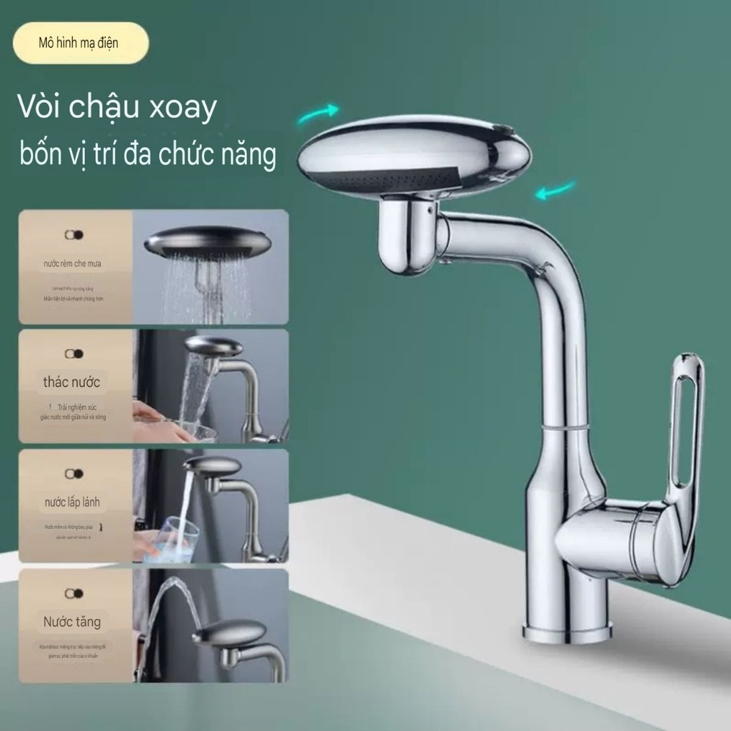 Vòi rửa mặt 4 chế độ phun nước