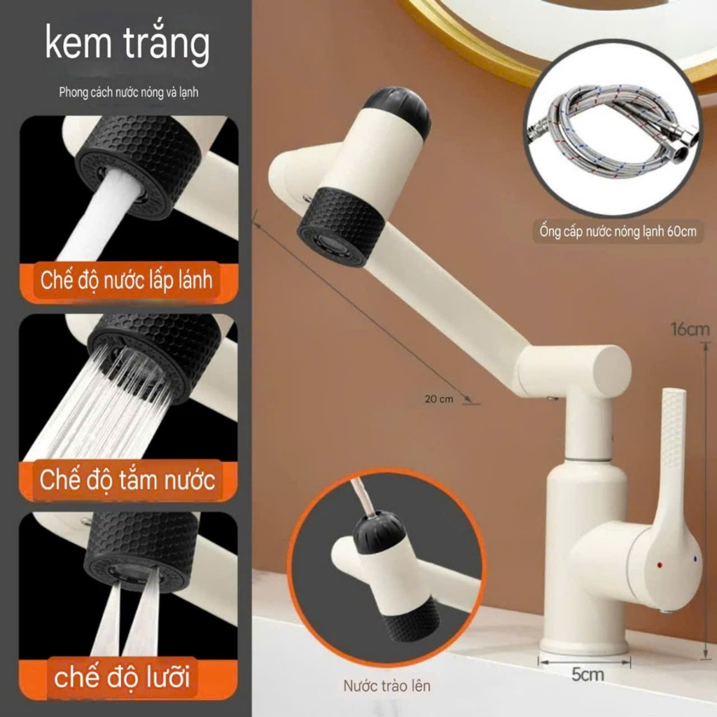 Vòi rửa mặt đa năng 3 chế độ phun nước