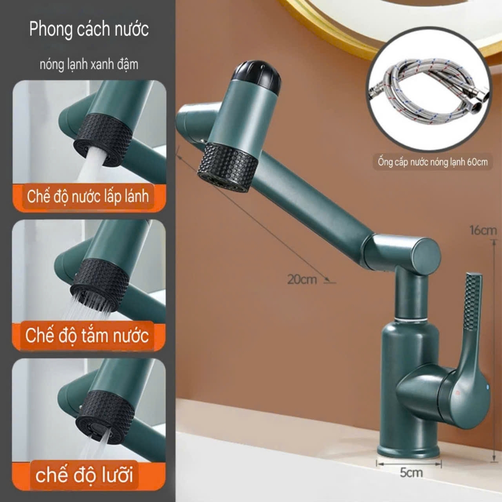 Vòi rửa mặt đa năng 3 chế độ phun nước