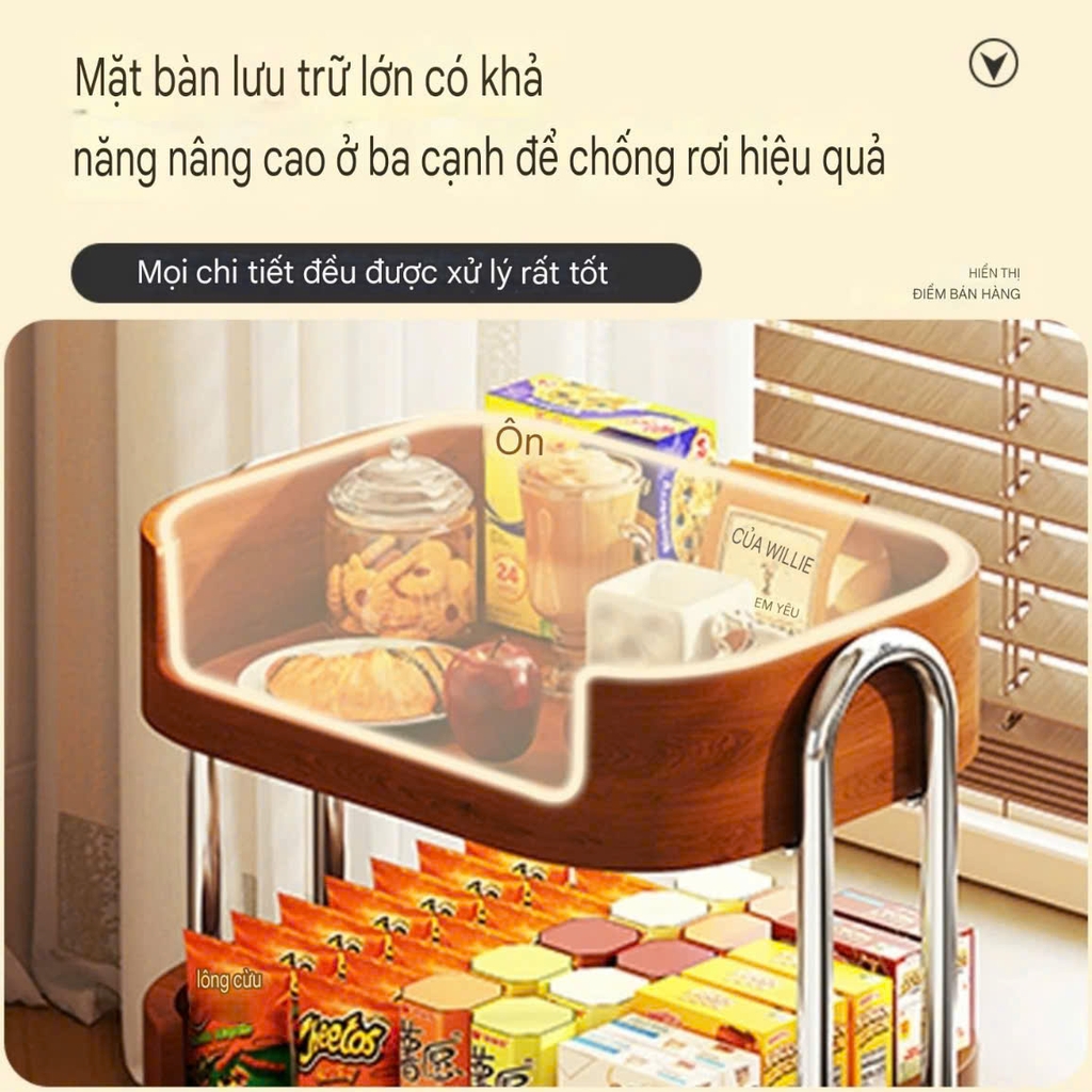 Xe đẩy 3 tầng để đồ nhà bếp