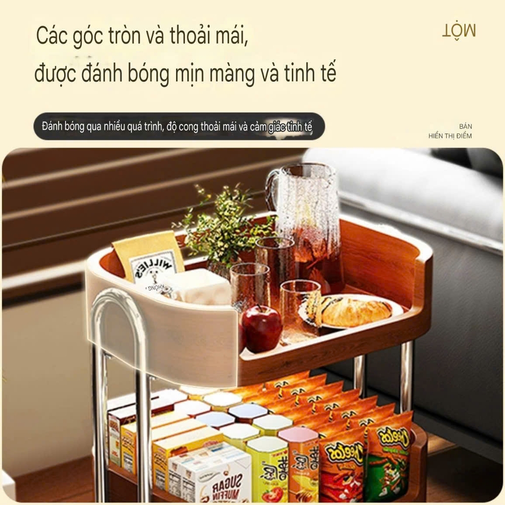 Xe đẩy 3 tầng để đồ nhà bếp