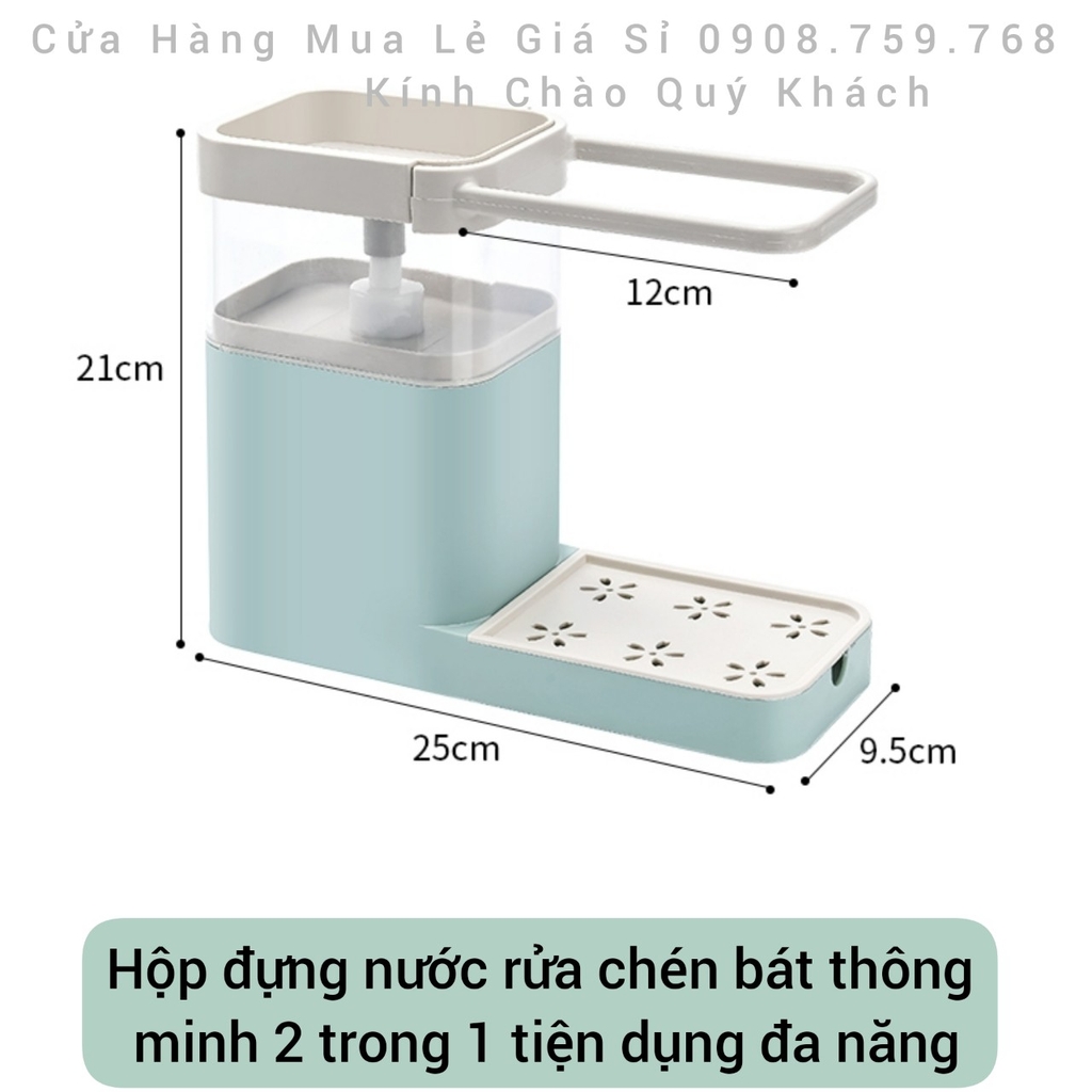 Hộp Đựng Nước Rửa Chén Bát Thông Minh - 2 Trong 1 Tiện Lợi Đa Năng