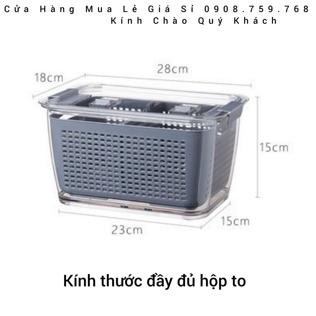 Combo 2 Hộp Đựng Trái Cây Thực Phẩm 2 Lớp - Để Ngăn Tủ Lạnh - Chất Liệu Nhựa Cao Cấp - Đẹp Bóng Như Rương