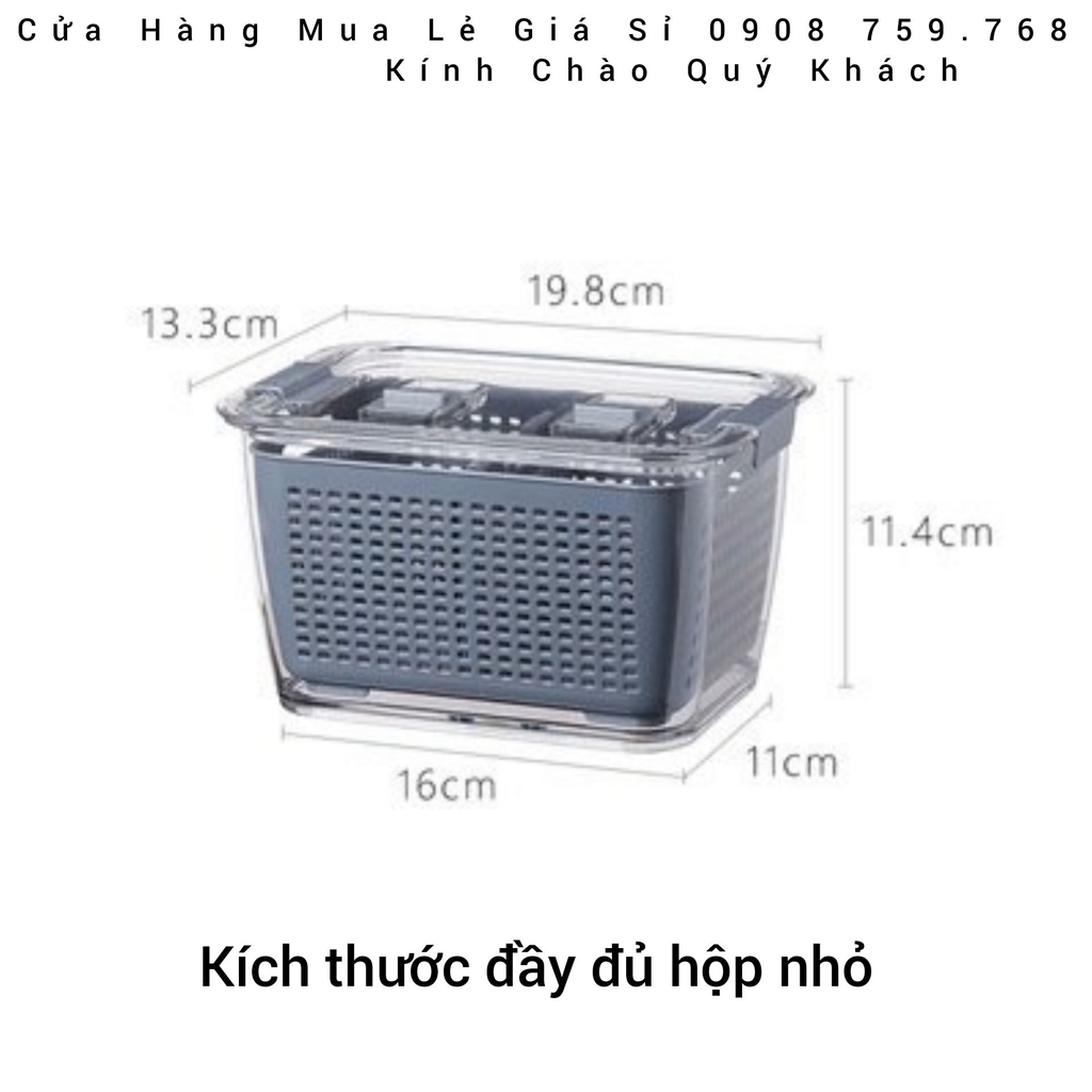 Combo 2 Hộp Đựng Trái Cây Thực Phẩm 2 Lớp - Để Ngăn Tủ Lạnh - Chất Liệu Nhựa Cao Cấp - Đẹp Bóng Như Rương