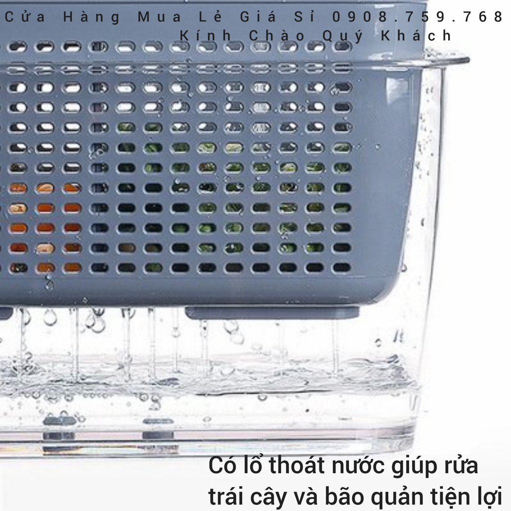 Combo 2 Hộp Đựng Trái Cây Thực Phẩm 2 Lớp - Để Ngăn Tủ Lạnh - Chất Liệu Nhựa Cao Cấp - Đẹp Bóng Như Rương