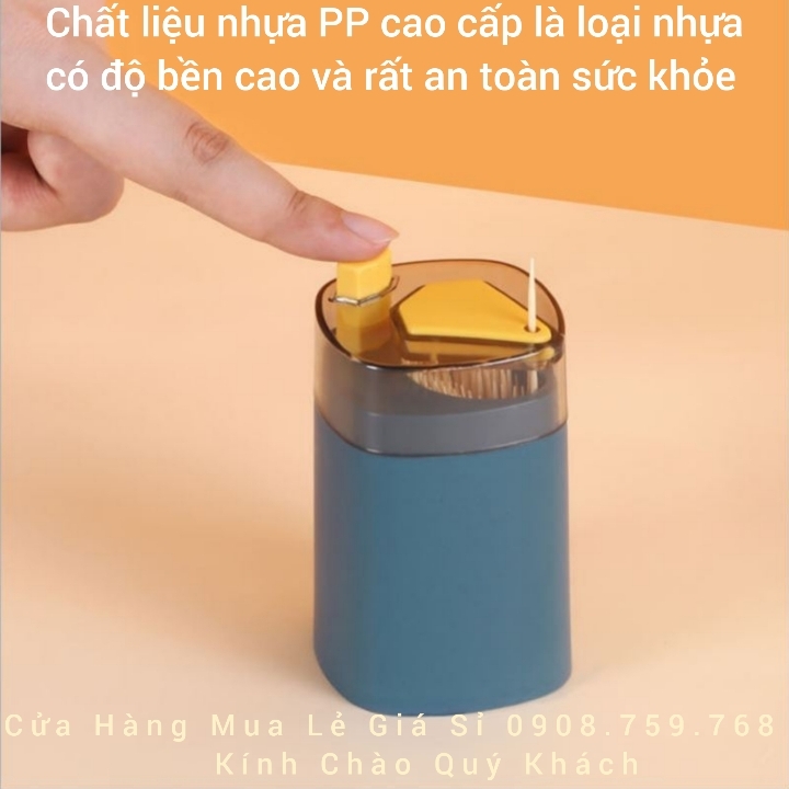 Hộp Đựng Tăm Xỉa Răng Thông Minh Có Nút Nhấn Tự Động Bật Tăm Lên