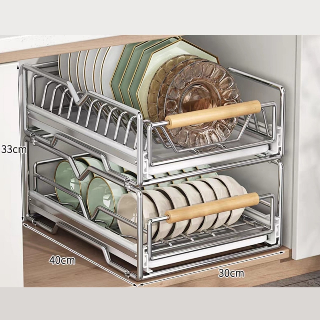 Kệ úp chén dĩa 2 tầng inox 304