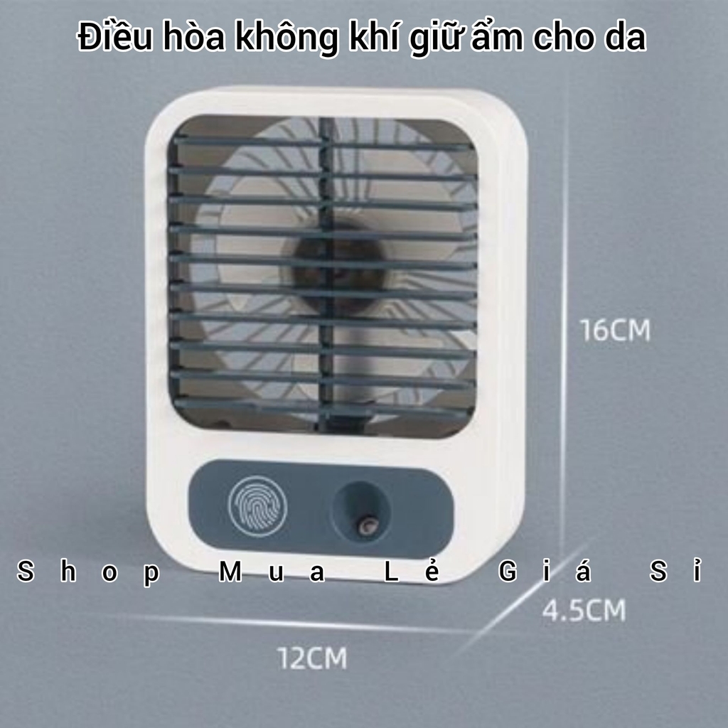 Quạt Tích Điện Mini Điều Hoà Hơi Nước Để Bàn 3 Tốc Độ Gió Cao Cấp