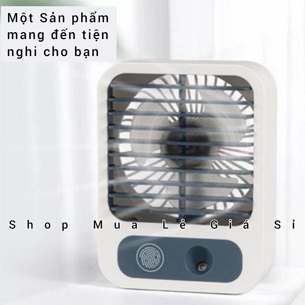 Quạt Tích Điện Mini Điều Hoà Hơi Nước Để Bàn 3 Tốc Độ Gió Cao Cấp